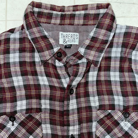 Threads & Heirs Red Plaid Shirt - Size Medium - Picture 3 of 8